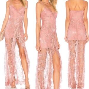 Majorelle Paisley High Low Dress in Pink